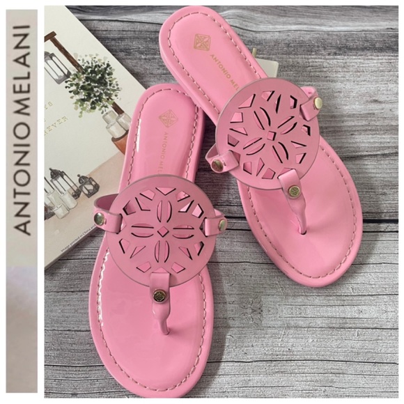 antonio melani lindenie leather flat sandals